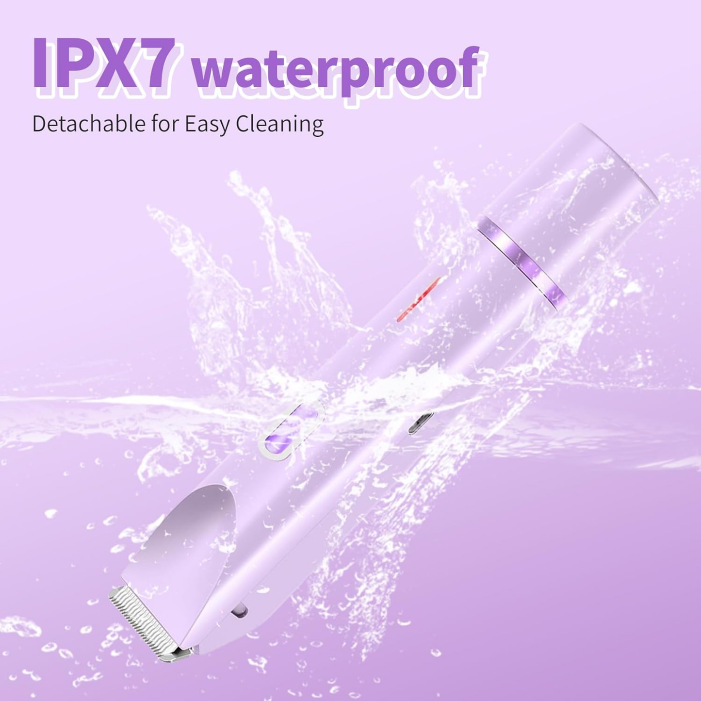 Product with IPX7 waterproof feature on a purple background